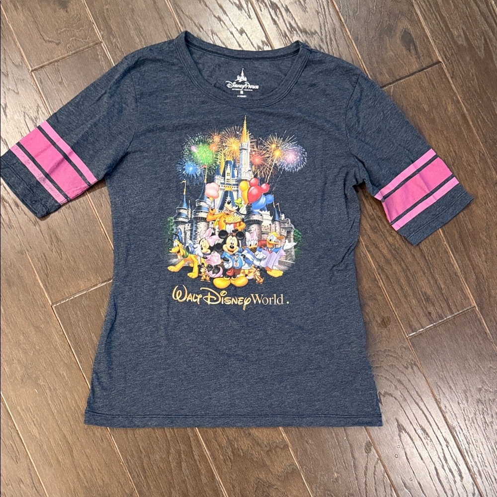 Disney Dark Blue Tee with Pink Accents